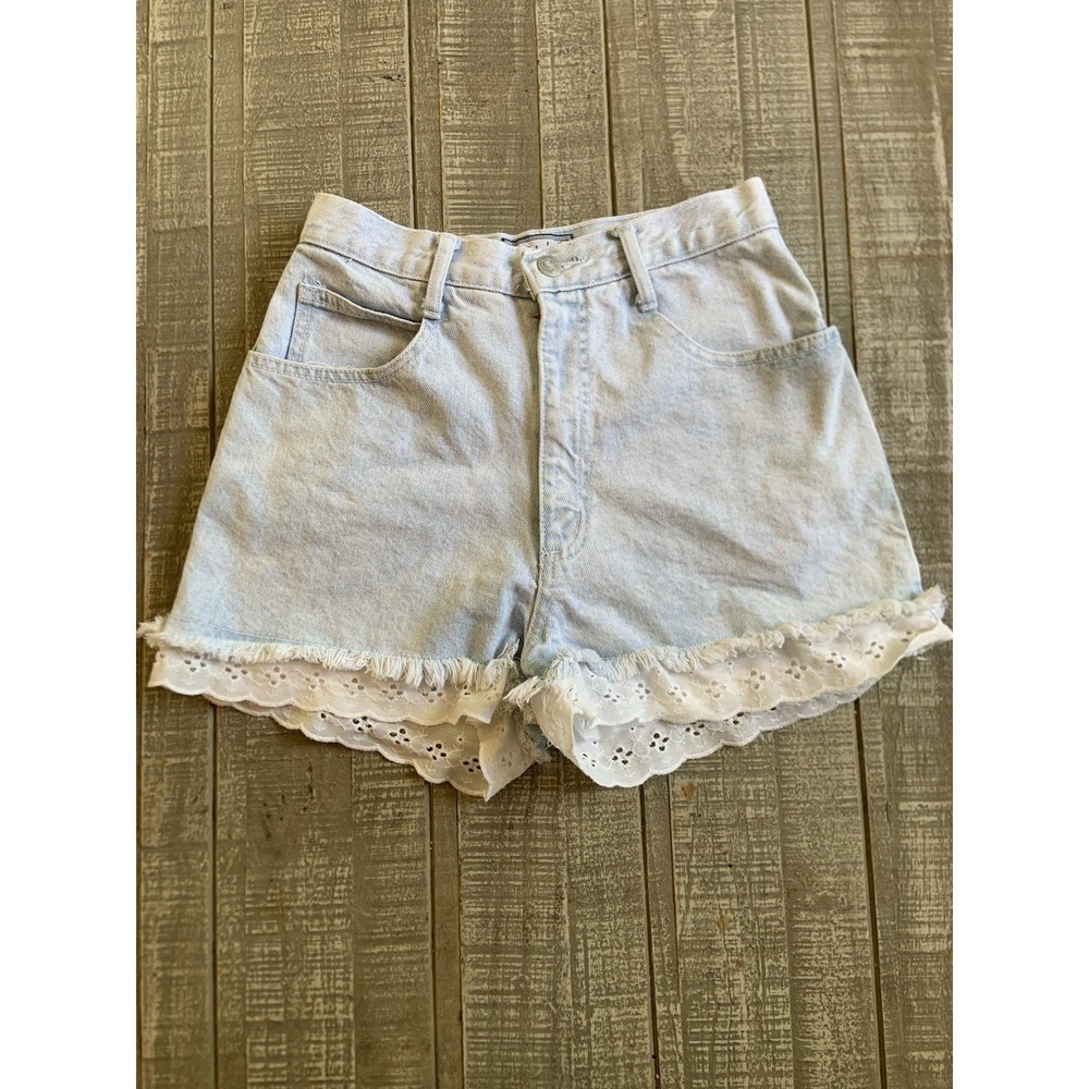Vintage Beverly Hills Denim Company‎ Shorts Womens Size 7 Fringe Lace High Rise